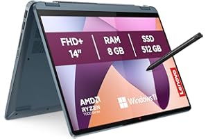 Lenovo IdeaPad Flex 5 Notebook Convertibile Touch 14" WUXGA (1920x1200), AMD Ryzen 7 5700U, 8GB RAM, 512GB SSD, Windows 11 Home, WiFi 6 - Stone Blue, LENOVO Digital Pen INCLUSA, Esclusiva Amazon