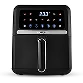 Tower T17186 Vortx Digital Air Fryer with Digital Colour Display, 11 Pre-set Cooking Options, Space Saving Design, 1500W, 5L,