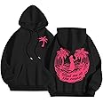 Pink Puff Graphic Hoodies for Teen Girls Kids Womens Cute Letter Print Casual Preppy Sweatshirts Oversized Long Sleeve Y2K Streetwear Tops Pullover