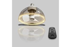 ZOTOYI E27 Ceiling Fans with Lights 1700lm, LED Ceiling Light with Fan and Remote Adjustable Brightness 3000K, Smart Fan Speed Ceiling Fans with Remote Control for Living Room, Bedroom, Warehouse