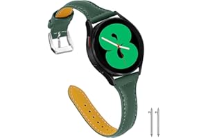 Aliwisdom Correa de Reloj Cuero 18mm 20mm 22mm para Reloj inteligente o Reloj regular, Universal de pulsera de Repuesto de Piel auténtica Smartwatch de liberación rápida para Mujer (20 mm, Verde)