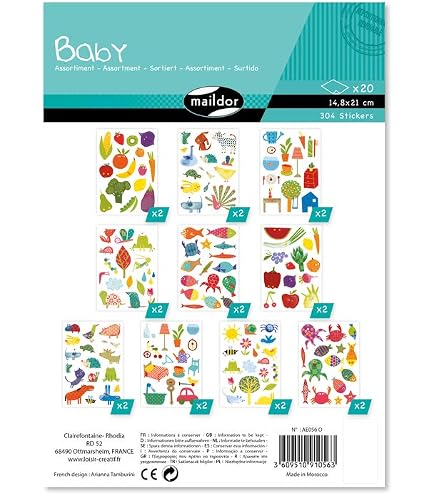 Maildor Glitzer-Sticker Pack (122 Stück) – DIN A6 Bögen Mit Sternen & Wolken, Für Kinder Ab 2 Jahren