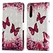 Produktbild Huawei P20 Pro Hülle, 3D Pattern Hand Strap Bookstyle Flip Case Schutzhülle Tasche Magnet Handytasche PU Leder Flip Tasche Cover mit Karteneinschub und Ständer für Huawei P20 Pro (Rosen-Schmetterling)