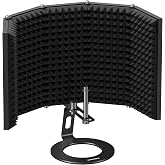Aokeo Studio Recording Microphone Isolation Shield, Pop Filter. High Density Absorbent Foam Used to Filter Voice (AO-505)