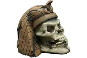 Lin's Wood Reptil Vivarium Decoración Simulación Cráneo Ocultar Cueva Nido Acuario Ornamento subacuático (A)