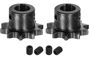 QUARKZMAN 2 Stück ISO/DIN 06B-1 Rollenkettenrad B-Typ 12mm Bohrung, 3/8" Teilung, A3-Stahl Einzelstrang Rollenkettenrad gehärtet 10 Zähne