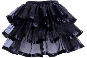 Yummy Bee Women’s Black Tutu Skirt – Layered Tulle Tutu for Burlesque, Fancy Dress or Halloween Costume – Plus Size 6–24