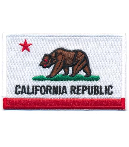 Écusson Thermocollant Californie Rétro - Dimensions 72x45 Mm - Style USA, Route 66 - Pour T-shirt, Veste, Sac - À Coudre Ou Repasser