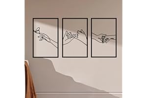 Resama Minimalist Lines Female Body Hand Shape Metal Wall Art Decor, Modern Abstract Line Home Wall Art, Women Hanging Wall Signs for Bedroom Living Room Kitchen Decor