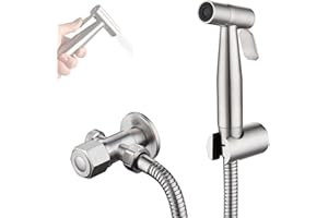 MAGIC SELECT Handheld Toilet Bidet Sprayer, Stainless Steel Leak Proof Heavy Duty Bidet Sprayer Water Control Wall Mount Handheld Toilet Faucet Kit with Bracket, Hose, T Valve and Sprayer.