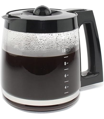 Ersatzkaraffe Für Cuisinart Kaffeemaschine DCC-1220BKSWM | 12 Tassen, Glas, Mit Schwarzem Griff & Deckel