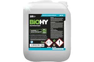 BiOHY Detergente per tubi (Lattina da 10 Litri) | Detergente per scarichi liquidi | per intasamenti in cucina, doccia e WC | rimuove efficacemente peli e odori | potente concentrato (Rohrreiniger)