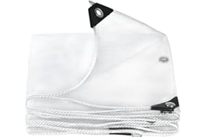 XVOYDT wasserdichte Transparente PVC Plane mit Ösen, 0.35mm Glas Klare Wasserdicht Regenschutz Abdeckplane Plane Transparent Mit ösen für Pavillon, Balkon, Gärten, Pflanzendach Wetterfeste (3 x 4m)