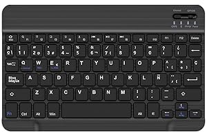 SENGBIRCH Teclado Bluetooth Español para iPad, iPhone, Tablet Samsung, Huawei, Compatible con Todos los Dispositivos con Bluetooth de iOS, Android, Windows, Negro