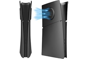 DOBEWINGDELOU Faceplate for P5 Slim Digital Edition with Cooling Vent and Dust Filter, Face Plate Console Accessories Cover ABS Dustproof Replacement Side Shell Case Black