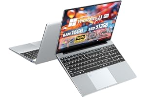 INSOLUXIA 15.6" Ordenador Portatil, 16GB RAM LPDDR4 512GB SSD Windows 11 Portátile, Laptop Celeron N5095 Processor, PC Portatil IPS 1920*1080, Mini-HDMI+USB3.0+BT4.2, Desbloqueo de Huellas Dactilares