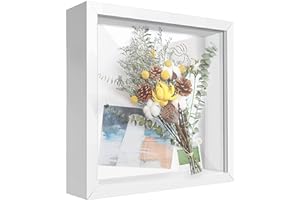 sunmeg 3D Shadow Box 8x8 Picture Frame Wooden Deep Box Display Photo Frames for Crafts, Anniversary, Wedding, Graduation