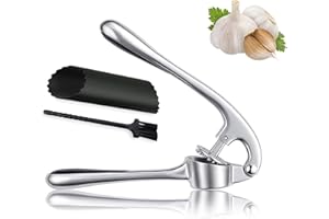 JUNBYUHU Presse-Ail de Cuisine Professionnelle, Hachoir à Ail Broyeur de Gingembre avec Poignée Facile à Presser, Broyeur d'ail, Hachoir à Ail Convivial, Facile à Nettoyer