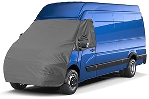 OPALTOOL Bâche de Protection Thermique Camping Car pour Renault Master Nissan NV400 Interstar Vauxhall Movano, 420D Housse de Pare-Brise Avant pour Protéger de Glace et Soleil avec 10 Bandages et Aimants