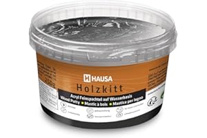 HAUSA Mastic à Bois Noir 250g Pour Réparer les Dommages du Bois - Prêt à l'Emploi, Excellent Pouvoir de Remplissage, Séchage Rapide, Résistant