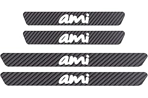 Symilov 4 Pezzi Sticker Battitacco in Fibra Carbonio per Auto, per Citr-oen C8 C6 C5 C4L C4 C3 C2 C1, Battitacco Protezione Plates Anti-Graffio Scuff Adesivi Styling Decorativi Accessori, AMI