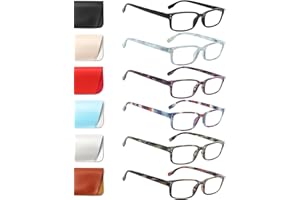 ZOECENT 6 Pack Lesebrille Herren Damen Blaulichtfilter Brille Federscharnier Computer Brillen Schwarz Lesebrillen