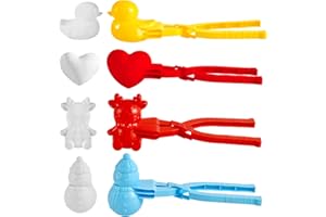 Abnaok 4 Stück Schneeballzange, Schneeball Clip Schnee Former Set Snow Maker