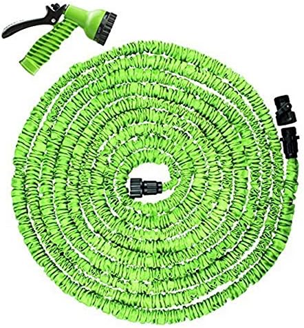 Rhybom Garden Hose Expandable Water Hoses Pipe 100FOOT Flexible Lightweight Retractable No Kink Hoses with 7 Setting Spray Gun for Gardening Recreational Vehicles Pool (green100ft)