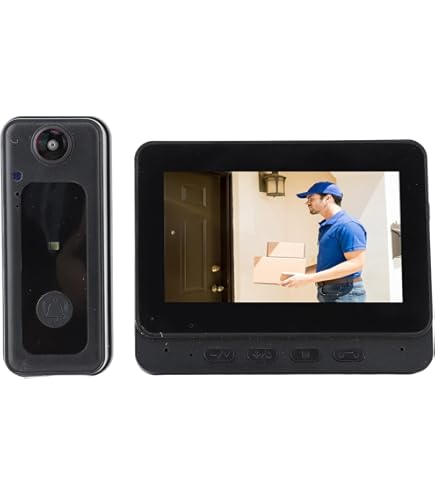 Deurbel met Camera, 1080P HD Draadloze Deurbel, IP65 Waterdicht, 4,3
