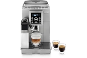 ‎DE'LONGHI De'Longhi ECAM 23.466.S Perfetto Kaffeevollautomat mit LatteCrema Milchsystem, Cappuccino und Espresso auf Knopfdruck, Digitaldisplay mit Klartext, 2TassenFunktion, großer 1,8 l Wassertank, silber