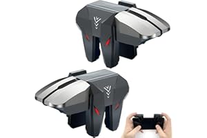 Toaluea Trigger Gatillos Botones para PUBG & Call of Duty, 6 Dedos Gatillos Portátil para Movil, Joystick Controller L1R1 L2R2, Mobile Phone Game Triggers Compatible con iPhone Android