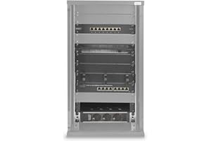 DIGITUS Set da 10 pollici - armadio di rete 12U nero - ripiano - ciabatta elettrica - pannello patch a 8 porte - switch Gigabit a 8 porte