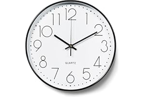 YSWOVUO 30cm (12 pollici) Orologio da Parete Silenzioso, Senza Ticchettio Movimento al Quarzo, Numeri 3D Facile da Leggere Orologio da Muro, Orologio a Parete per Camera da Letto, Soggiorno, Cucina