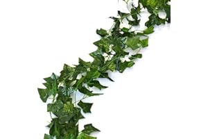DECENY CB Artificial 12 Pack 84 Ft Fake Foliage Garland Ivy Vine Leaves Wedding Garland for Home Decor Indoor Outdoors