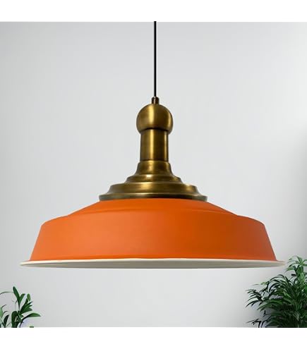 LEDSone Vintage Pendelleuchte Industrie-Look – 29 Cm, Metall, Geschwungener Schirm, Für Küche, Bar, Café