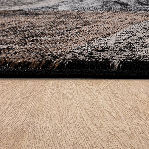 Designer Teppich Wohnzimmer Ausgefallene Farbkombination Karo Türkis Braun Creme, Grösse:80×150 cm - 2