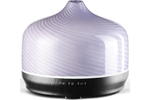 ‎PORSEME Porseme 500ml Aroma Diffuser,Handgeblasen Glas Diffuser für Ätherische Öle, Luftbefeuchter Ultraschall Cool Mist Leise,7 Arten LED Lichtfarben,Letzte 15-21 Stunden BPA Frei für Wohnung (Pure Purple)