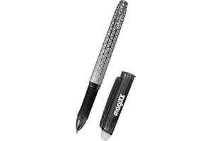 Online magiXX erasable pen Black I Gel pen with eraser I Rub out ballpoint pen with gel refill black, refillable, medium tip I Rollerball pen for kids, adults, school