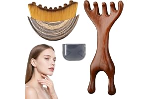 Weciau lymfborstar ansikte, 2 stycken ansiktsborstar lymfdränering med massagekam för ansiktskontur och lymfatisk dränering, ergonomisk ansiktsmassageapparat för mild massage