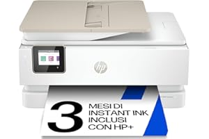 HP Envy Inspire 7920e 242Q0B, Stampante Multifunzione a Getto d'Inchiostro A4 a Colori, Fronte/Retro Automatico, 22 ppm, Wi-Fi, Smart, 3 Mesi di Inchiostro Instant Ink Inclusi, Bianca