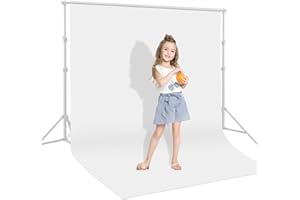 UTEBIT Białe tło fotograficzne, białe, do fotografii, proste, przeciwzmarszczkowe, poliester, składany, do sesji zdjęciowych, nagrywania wideo (1 x 1,5 m)