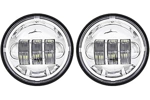 SKUNTUGUANG 2PCS Cromo 4.5 Pollici 30 W LED Nebbia Ausiliario Fari Moto Passing Fog Light Lamp Per (Argento)