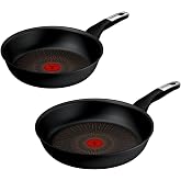 Tefal Explore Aluminium Frying Pan Set of 2 | 2 Frying Pans 24/28 cm, Fixed Handle, FusionCore Coating Non-Stick, Anti-Scratc