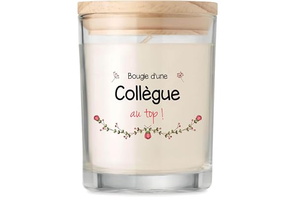 Bougie Collègue Personnalisée Parfumée | Idée Cadeau Coffret Candle Départ Retraite Noël Secret Santa Boulot AfterWork (Collègue au Top)