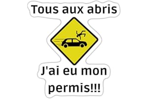 Spreadshirt A Permis Voiture Drôle - A Pour Jeune Conducteur Humour - Cadeau Pour Apprenti Humoristique Autocollant Sticker, 10 x 10 cm, blanc mat