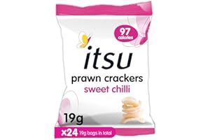 itsu Sweet Chilli Prawn Crackers Single Healthy Snack 19g (Pack of 24)