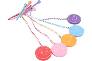 AMONIDA Tees De Golf, 5Pcs Anti Perte Corde Expression Pattern Tee Golf Multicolore Tee De Golf Tees De 3 1/4 Pouces pour L'entraînement Quotidien Et La Compétition De Golf