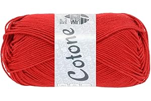 ‎LANA GROSSA LANA GROSSA Cotone | Baumwollbasicgarn | Handstrickgarn aus 100% Baumwolle | 50g Wolle zum Stricken & Häkeln | 125m Garn FB 120