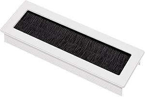 SOTECH 1 x Kabeldurchlass Toledo aus Aluminium weiß eloxiert 150 x 70 mm, Einbaumaß: 140 x 62 x 15,3 mm Kabeldurchführung