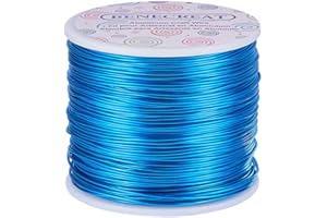 BENECREAT 12 17 18 fil d'aluminium de la jauge (calibre 18, 492 FT) anodise artisanat de bijoux faisant perlers Floral fil d'artisanat en aluminium colore - DeepSkyBlue